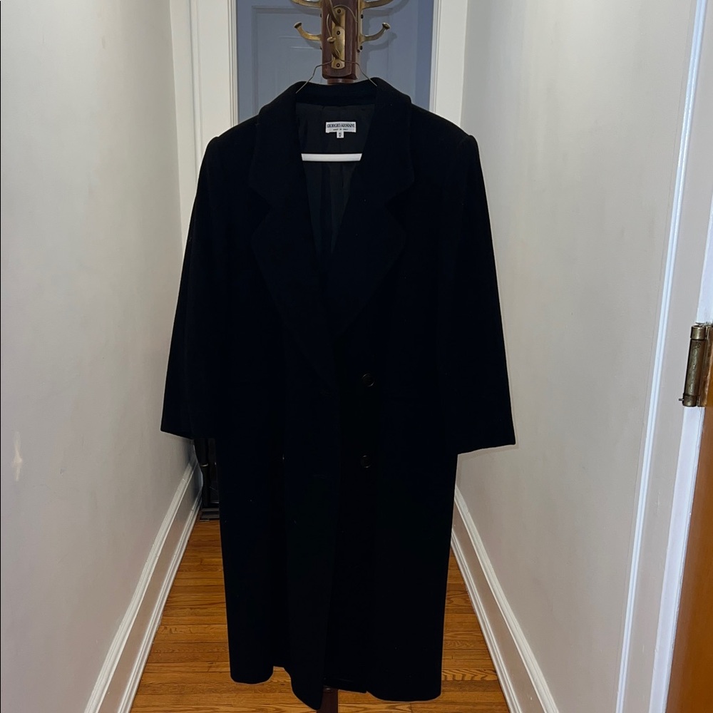 Giorgio Armani Classic Black Trench Coat